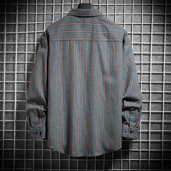 Naujas Vintage Stripe Marškinėliai Vyrams 2020 Mados Atsitiktinis Streetwear Suknelė, Marškiniai, Paltai, Vyrų Ilgio Rankovėmis Hipster Marškinėliai Prekės Ženklo Vyrai Viršūnės
