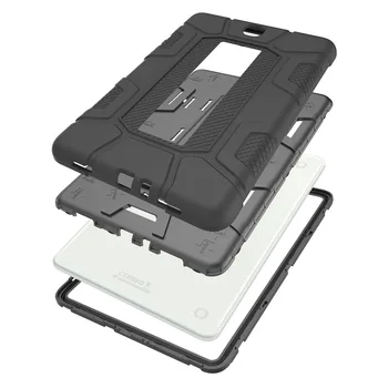 Naujas Šarvai Case for Samsung Galaxy Tab 9.7 SM-T550 SM-T555 T550 P550 Silicio atsparus smūgiams Stovėti Odos Apvalkalas Tablet Atveju +FilmPen