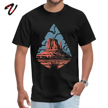Naujausias Vyrų Top marškinėliai Monument Valley Normalus Marškinėliai Revoliucijos Rankovės Vasaros Top marškinėliai Crewneck Didmeninė Marškinėlius