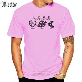 Nauji Marškinėliai Hip-Hop Paprasta T-Shirt Meilės Triatlonas Vyrų T-Shirt Važiavimo Dviračiu, Plaukimo Sporto Dviračiu Kito Kaklo Viršūnes Tees