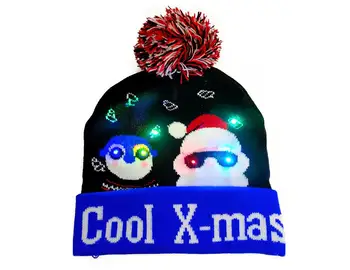 Nauji Metai LED Megzti Kalėdų Skrybėlę Kepuraitė Šviesos Apšviesti Šilta Skrybėlę Suaugusiųjų Kalėdų Vakarėlį Šilčiau Kalėdų Dekoro Santa Elf Kepurės