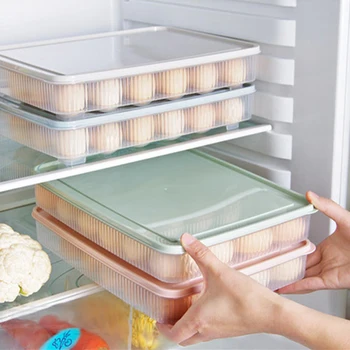 Nauji plastikiniai Kiaušinių dėžutės virtuvės kiaušinių laikymo dėžutė 24 Tinklelis Kiaušinių laikiklį ant kitos šaldymo saugyklos organizatoriai kiaušinių laikymo Konteineris žalia
