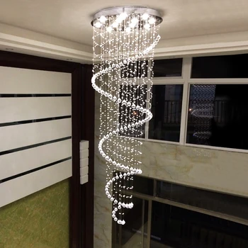 Naujos, Modernios LED K9 Krištolo Sietynas, Vila, Prabangūs Krištolo Sietynas Dvigubą Laiptai Lempos Kambarį Žibintai