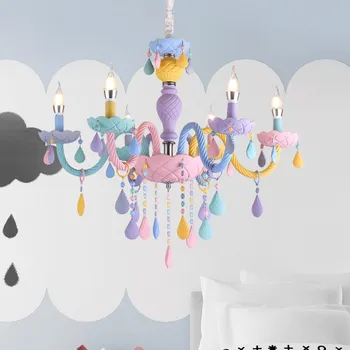 NAUJOS, Modernios vaikų kambario šviestuvai, Miegamojo, Vaikų Darželio princesė kabo lempa Patalpų namas Macaron Spalva mergaičių kambario liustra