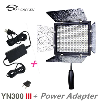 Naujus Yongnuo YN300 III YN-300 lIl 3200k-5500K CRI95 Fotoaparato Nuotrauką, LED Vaizdo Šviesos su KINTAMOSIOS srovės Maitinimo Adapteris