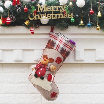 Naujųjų Metų Kalėdų Kojinę Maišas Kalėdų Dovaną-Saldainių Maišelį Noel Kalėdų Dekoracijas namams Gimdymo Navidad Kojinių Kalėdų Eglutės Puošimas