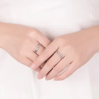 NEHZY 925 sterlingas sidabro naujų papuošalų mados poros sužadėtuvių žiedas vestuvės dovana moters vyras kubinis cirkonis atviras žiedas