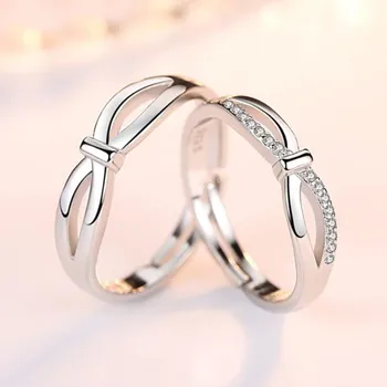 NEHZY 925 sterlingas sidabro naujų papuošalų mados poros sužadėtuvių žiedas vestuvės dovana moters vyras kubinis cirkonis atviras žiedas