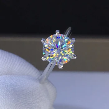Nemokamai Siunčiami Sertifikatą Originalus S925 Sidabro Cirkonio Diamond Vestuvių Žiedai Nuotaka Moterų Sužadėtuvių Dovana, Papuošalai