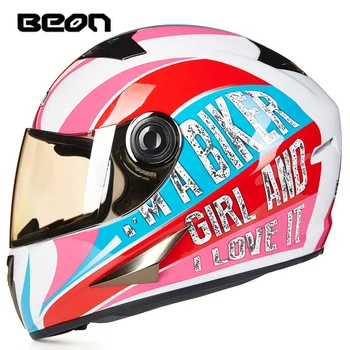 Nemokamas pristatymas BEON visą veidą motociklo šalmas sertifikuota ECE lenktynių šalmas cascos para moto žiemos motociklo šalmas capacete