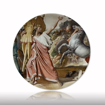Neoklasikinis Prancūzų Dailininko Auguste Aliejaus Tapyba, Dekoratyvinės Plokštės Kūrybos Sienos Kabo Meno Plokštės Puošmena Keramikos Meno