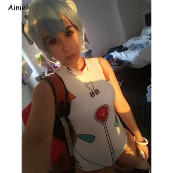 Neon Ayanami Rei Shinji Ikari Soryu Asuka Langley Cosplay Kostiumų DVI EVA Kostiumas Sweamwear Mergina Wemen maudymosi kostiumėlį