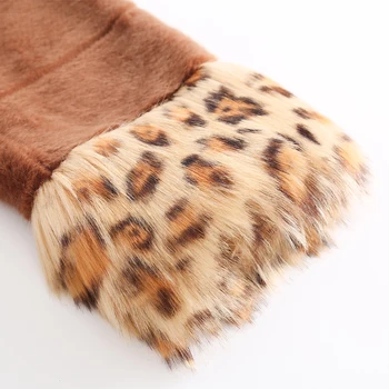 Nerazzurri x-ilgos žiemos dirbtiniais kailių paltai moterims su leopardas lapės kailio apdaila, pailgėjo pūkuotas šiltas plius dydis netikrą audinės kailio paltas