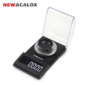 NEWACALOX 50g/100g*0.001 g Mini Pocket Skaitmeninės Skalės Aukso, Sterlingas Sidabro Papuošalai Balansas USB Didelio Tikslumo Elektroninės Svarstyklės
