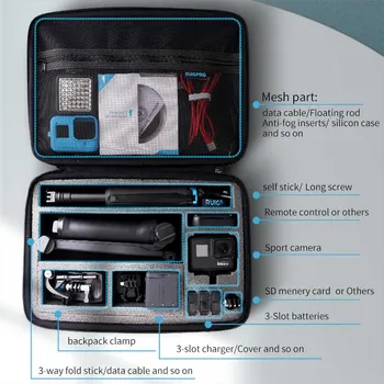Nešiojamų saugojimo krepšys, atsparus smūgiams dėklą Apsauginė Dėžutė DJI Osmo Veiksmų GoPro Hero 9 8 7 6 5 Sporto fotoaparato Priedai