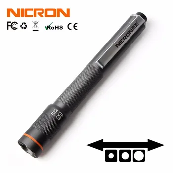 NICRON B22 Rašiklį, Žibintuvėlį Aukštos CRI Spalva Rungtynių Zoomable 120LM Vandeniui IP65 2xAAA Mini Namų Žibinto Lempa techninės Priežiūros ir kt