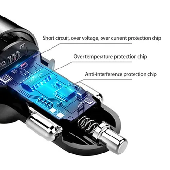 NOHON Greitai Įkrauti 3.0 Automobilinis Įkroviklis iPhone 11 Pro Max XS XR 8 Usb Automobilinis Telefono Kroviklis Samsung GPS Greito Įkrovimo 3 USB