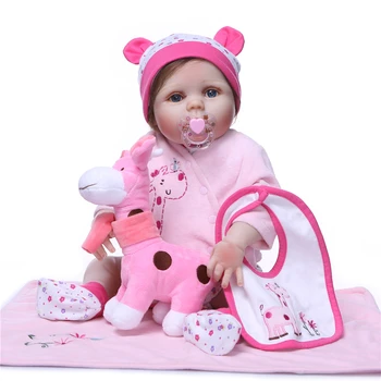 NPK 55cm Realus visą Silikono Vinilo Reborn Baby Doll Žaislas Mergaitė Berniukų Naujagimių Lėlės Vaikams Gimtadienio Dovanos Baby Suknelė