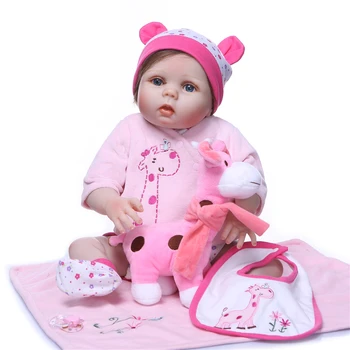 NPK 55cm Realus visą Silikono Vinilo Reborn Baby Doll Žaislas Mergaitė Berniukų Naujagimių Lėlės Vaikams Gimtadienio Dovanos Baby Suknelė