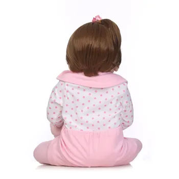 NPK 56CM visas silikono bebe bonecas tikroviška mergytę su puikus stresą vaikams brithday dovana silikoninis reborn baby lėlės