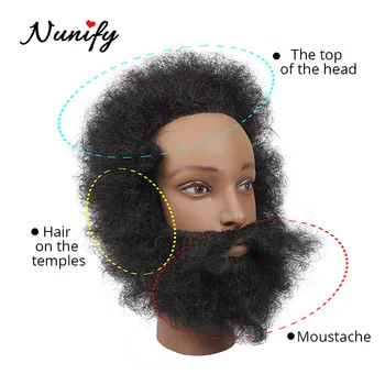 Nunify 2 Stilius Trumpas Afro Keistą Garbanotas Plaukų Mokymo Vadovas Realus Žmogaus Plaukų Manequin Plaukų Lėlės Black Vyrų Manican Kirpykla
