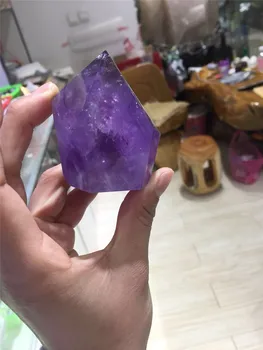 Nuostabus akmuo natūralus tamsiai violetinė akmuo ametistas crystl lazdelė gydymo akmuo kristalas netaisyklingos formos lazdelė kaip dovaną