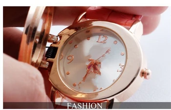 O. T. Jūros Prekės Gražių Animacinių Filmų Katės Oda Žiūrėti Vaikų, Merginų, Moterų Mados Kristalų Suknelė Kvarcinis Laikrodis Relojes Mujer
