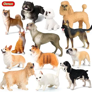 Oenux Naujų šunelis Gyvūnų Modeliavimas Shiba inu Samoyed Pudelis Suteneris Šuo persų Katė Veiksmo Duomenys Pvc Puikus Pavyzdys Vaikams, Žaislai