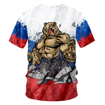 OGKB Prekės Rusija T-shirt Lokys Marškinėliai 3d Viso Kūno Spausdinimo Karo Tee Vyrų Marškinėlius 2019 Kietas Harajuku 7XL