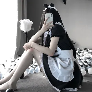 OJBK Naujas Seksualus, Saldus Lolita Dress Japonijos Kambarinės Kostiumas Anime Cosplay Kawaii Kavos Baras Vienodas Halloween Apranga Moterims Naujas