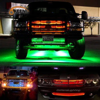OKEEN 4p*60cm DRL pagal automobilių šviesos juostelės, Grotelės, Mirksinti Šviesa, Dekoratyviniai žibintai su posūkio signalo sunkvežimių automobiliai jeep