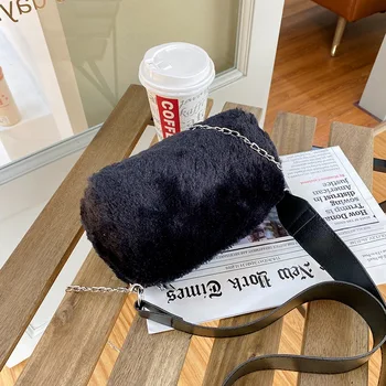 OLUOLIN Moterys naujas pečių maišą leopard Crossbody maišas žiemą rankinė krepšys minkštas šiltas kailis maišelį dizaineris krepšiai