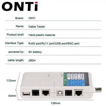 ONTi Naujas Nuotolinio RJ11 RJ45 USB BNC LAN Tinklo Kabelių Testeris Už STP UTP LAN Kabeliai Tracker Detektorius Aukščiausios Kokybės Įrankis