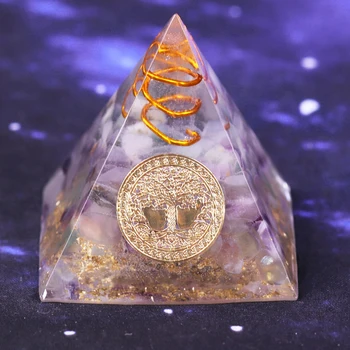 Orgonite Piramidės Gamtos Fluorito Energijos Gyvybės Medis Converter Padeda Karjeros Dervos Dekoratyvinis Amatų, Kuris Pakeičia Magnetinio