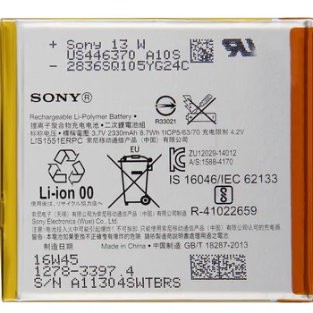 Originalaus Sony Baterija LIS1502ERPC SONY Xperia Z L36h L36i c6602 TAIGI-02E C6603 S39H LIS1551ERPC Autentiški 2330mAh