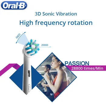 Originali Oral-B Sonic 3D Electirc dantų šepetėlį CrossAction Švarus Smart Elektroninis Galios daugkartinio Įkrovimo IPX7 atsparus Vandeniui Dantų šepetukas