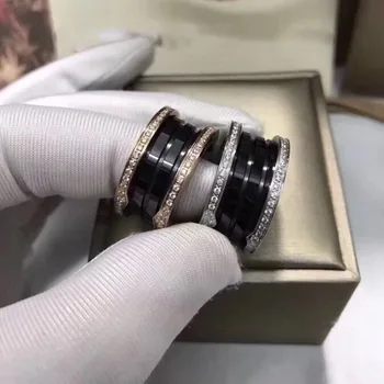 Originalios keramikos žiedas visiškai naujas juodos ir baltos replika žiedas iš titano ir plieno žiedai naudojami Papuošalai vestuvėms poroms