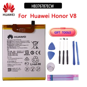 Originalios Telefonų Baterijos HB376787ECW Už Huawei Honor V8 Pakeitimo Baterijas 3500mAh su nemokamais Įrankiais