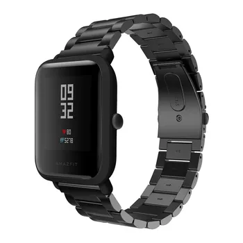 Originalus 20mm Smart Watchband Metalo, Nerūdijančio Plieno juosta Laikrodžiai Dirželio Pakeitimo Žiūrėti Juostos Xiaomi Huami Amazfit Jaunimo Bitų