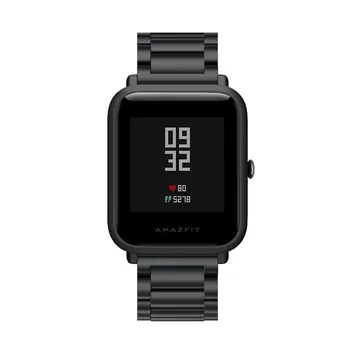 Originalus 20mm Smart Watchband Metalo, Nerūdijančio Plieno juosta Laikrodžiai Dirželio Pakeitimo Žiūrėti Juostos Xiaomi Huami Amazfit Jaunimo Bitų