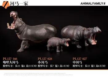 Originalus laukinės gamtos ir zoologijos sodų gyvūnų hippo šeimos nustatyti duomenys kolekcines, statulėlės vaikams mokomieji žaislai vaikams dovanų