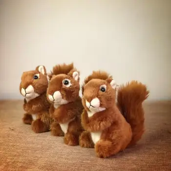 Originalus Mielas Raudonosios Voverės Simulative Laukinių Gyvūnų, Minkšti Kimštiniai Pliušinis Žaislas Lėlės Gimtadienio Dovana Vaikams, Kūdikių Dovanų