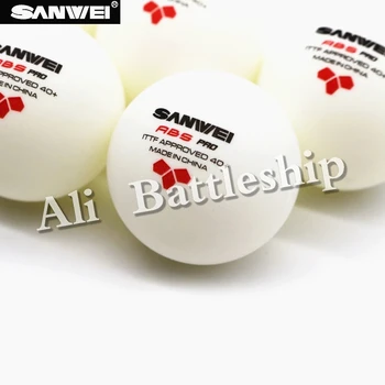 Originalus SANWEI 3-Žvaigždučių ABS 40+ PRO (2019 Naujas) Stalo Teniso Kamuoliuką ITTF Patvirtintas Naujos Medžiagos Ping Pong Kamuolius