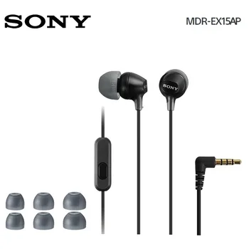Originalus Sony MDR-EX15AP 3.5 mm Laidinis Ausinių ausų žemų dažnių garsiakalbis Stereo Ausinės, laisvų Rankų Su Mic Už xiaomi 