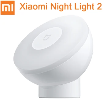 Originalus Xiaomi Mijia LED Indukcijos Naktį Šviesa 2 Reguliuojamas Ryškumas Infraraudonųjų spindulių Smart Kūno Jutiklis su Magnetic Base