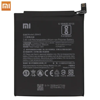 Originalus Xiaomi Redmi Pastaba 4X / 4 Pastaba pasaulio Snapdragon 625 Telefono baterijų BN43 4100 mAh Nemokamus Įrankius, Telefono Baterija AKKU