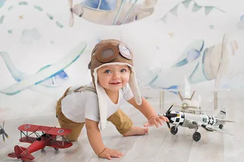 Orlaivio Piloto Naujagimių Fonas Fotografijai Baby Shower Gimtadienio Foto Šeimų Vaikams Backdrops Studija