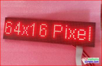 P4.75 smd raudona led modulis,4.75 mm aukščio aišku,top1 teksto ekranas,304* 76mm,64 * 16 taškų, raudona monochrom led ekranas