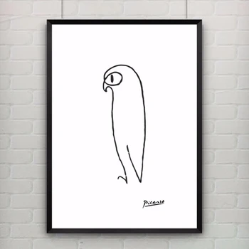 Pablo Picasso Pingvinas Spausdinti Drobės Abstrakčiai Gyvūnų Minimalistinio Sienos Menas, Vaikų Kambarys Baras Biuro, Namų Dekoro,be rėmelio