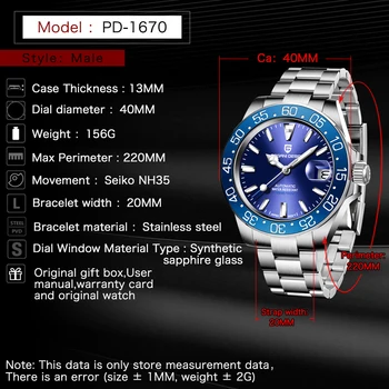 PAGANI DIZAINO Top Brand 2020 Naujas Vyrų Automatinis Mechaninis Laikrodis 316 Nerūdijančio Plieno, Safyro Stiklas Vyrų Laikrodžiai Reloj Hombre